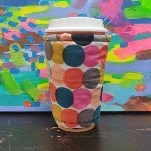 Polka Dot Hot Coffee Cozy by NikkiMouse